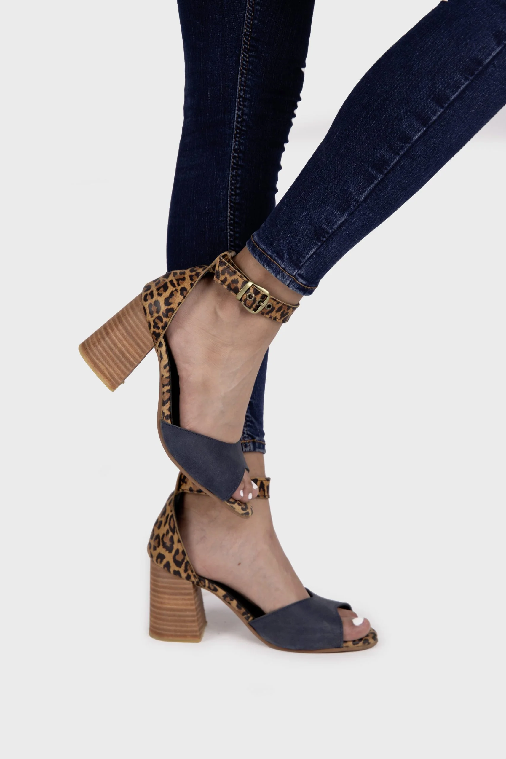 Flexipiel Sandalia Cuero Negro/Animal Print 52998  T/40