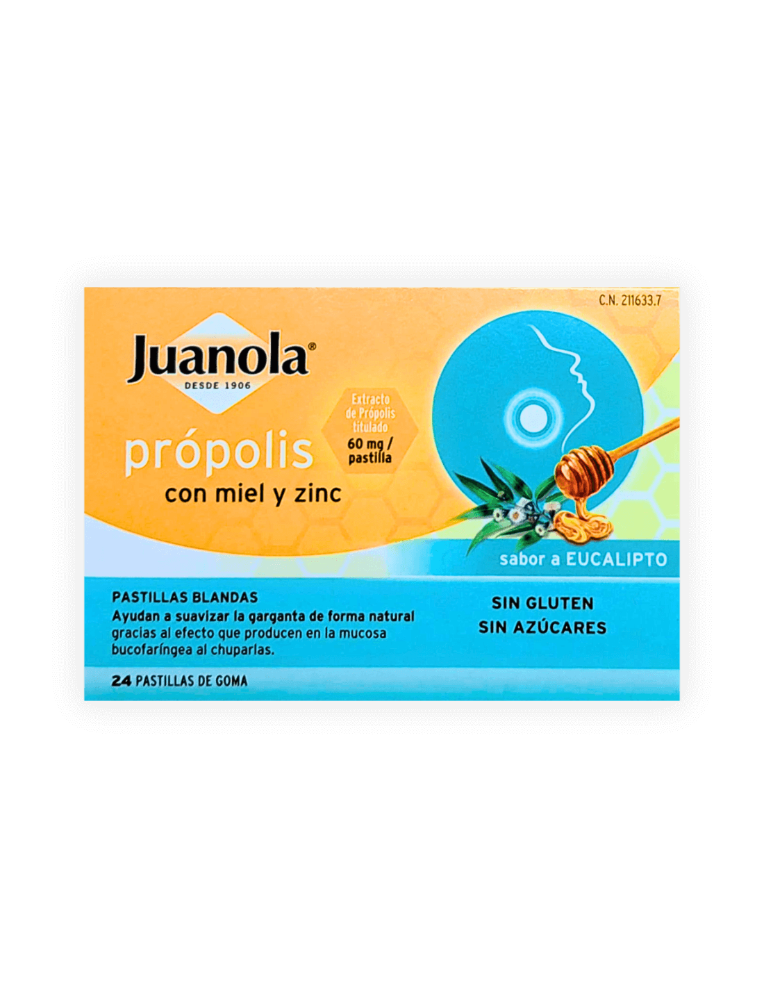 Juanola Propolis Miel Y Zinc  Pastillas De Goma Eucalipto 24 Past