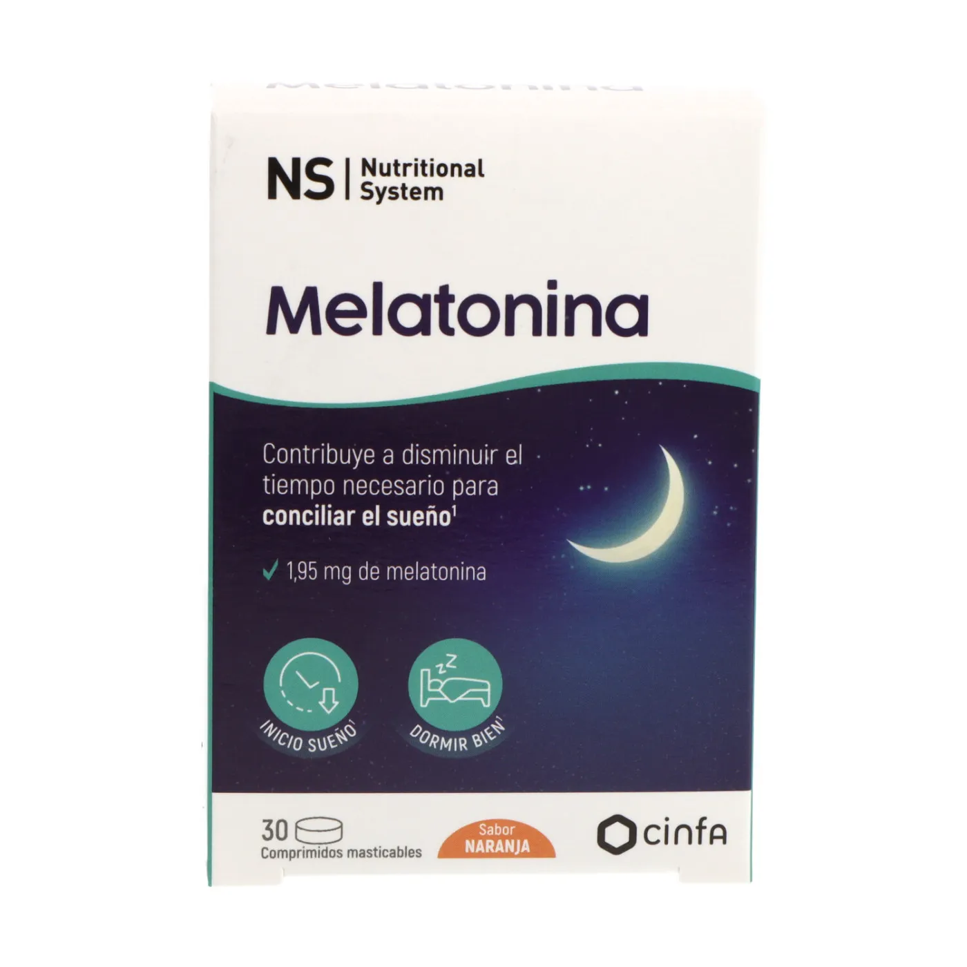 Ns Melatonina 1,95 mg 30 Comprimidos Masticables Sabor Naranja