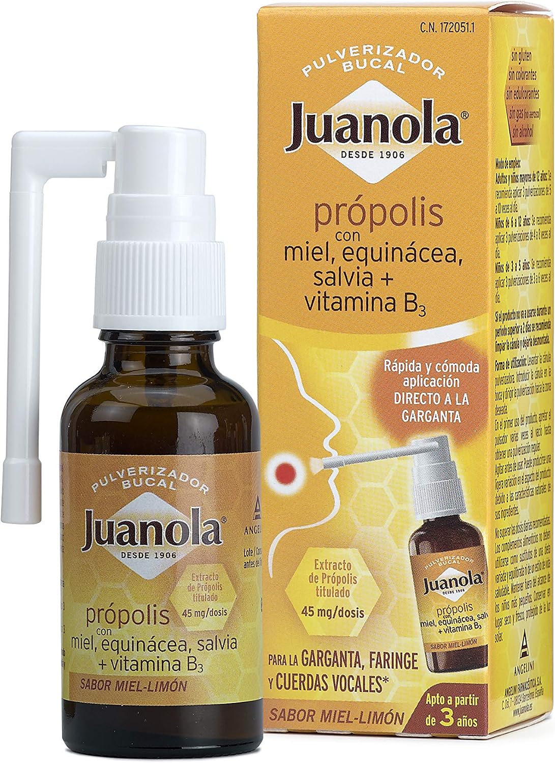 Juanola Propolis Pulverizador Bucal 1 Envase 30 ml Sabor Miel Limon