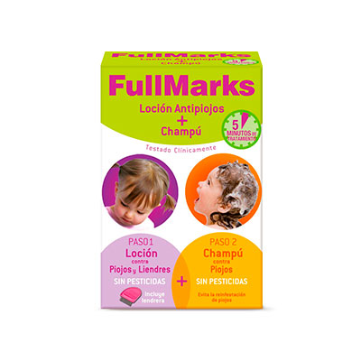 Fullmarks Antipiojos Y Liendres Champu + Locion Pediculicida 1 Envase 100 ml + 1 Envase 150 ml Kit