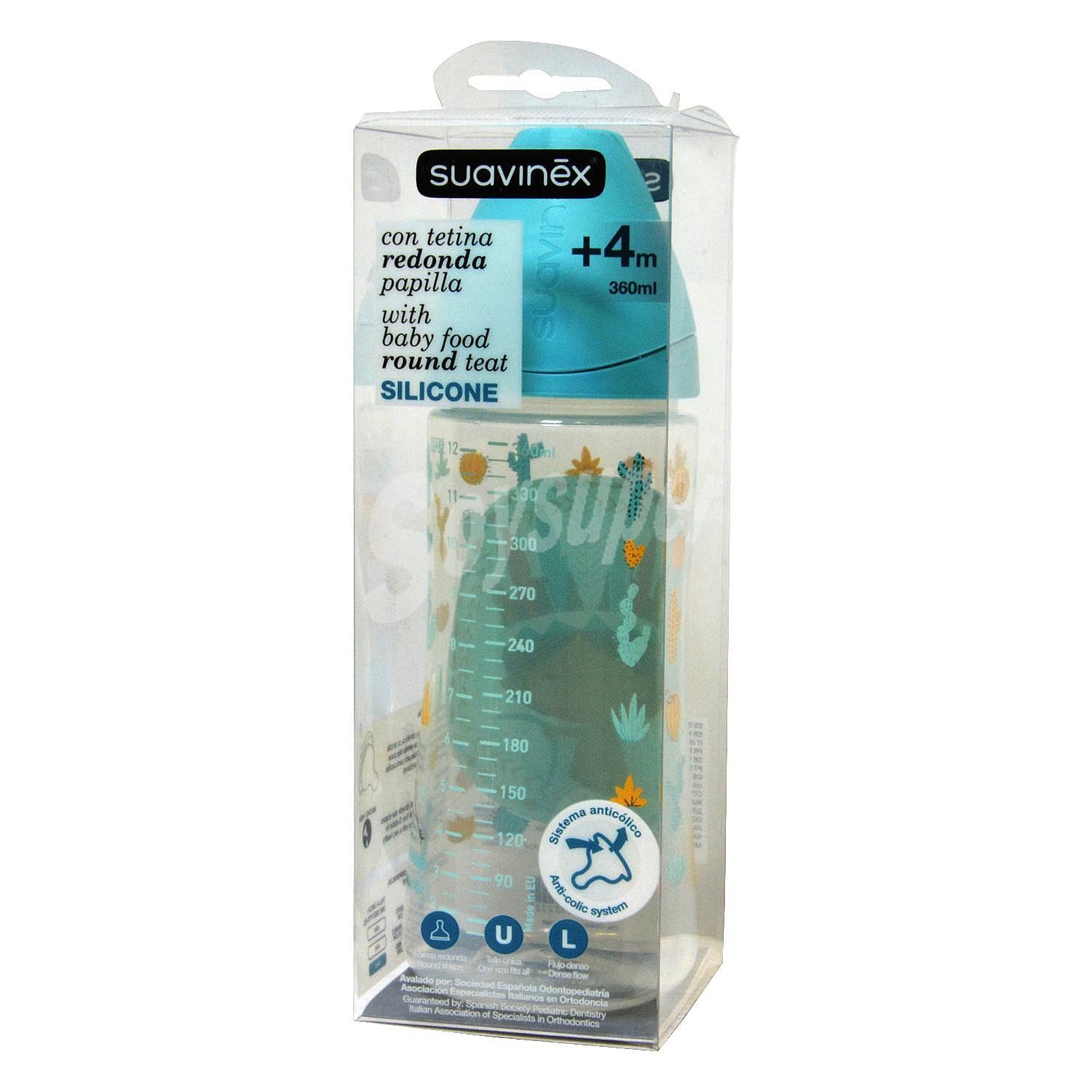 Biberon Pc T Silicona Redonda 3 Posiciones Suavinex 360 ml