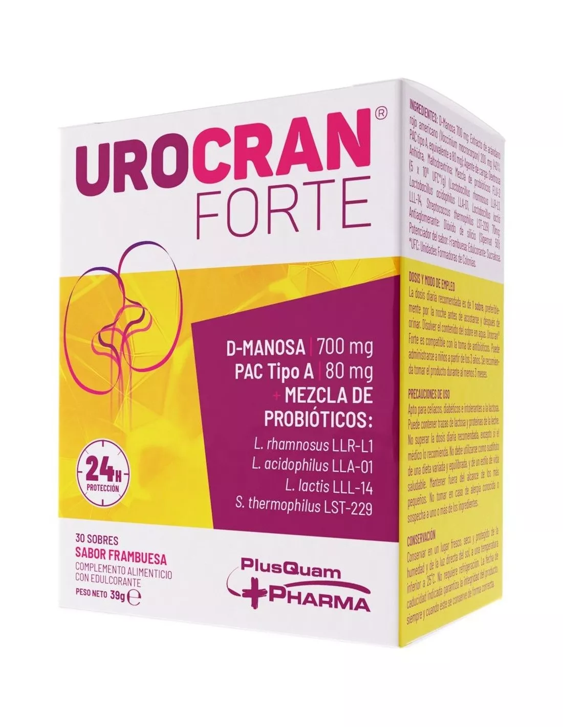 Urocran Forte 30 Sobres Sabor Frambuesa