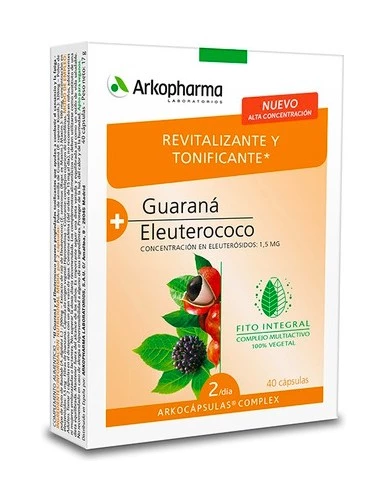 Arkopharma Guarana Y Eleuterococo Arkocapsulas Complex 40 Capsulas