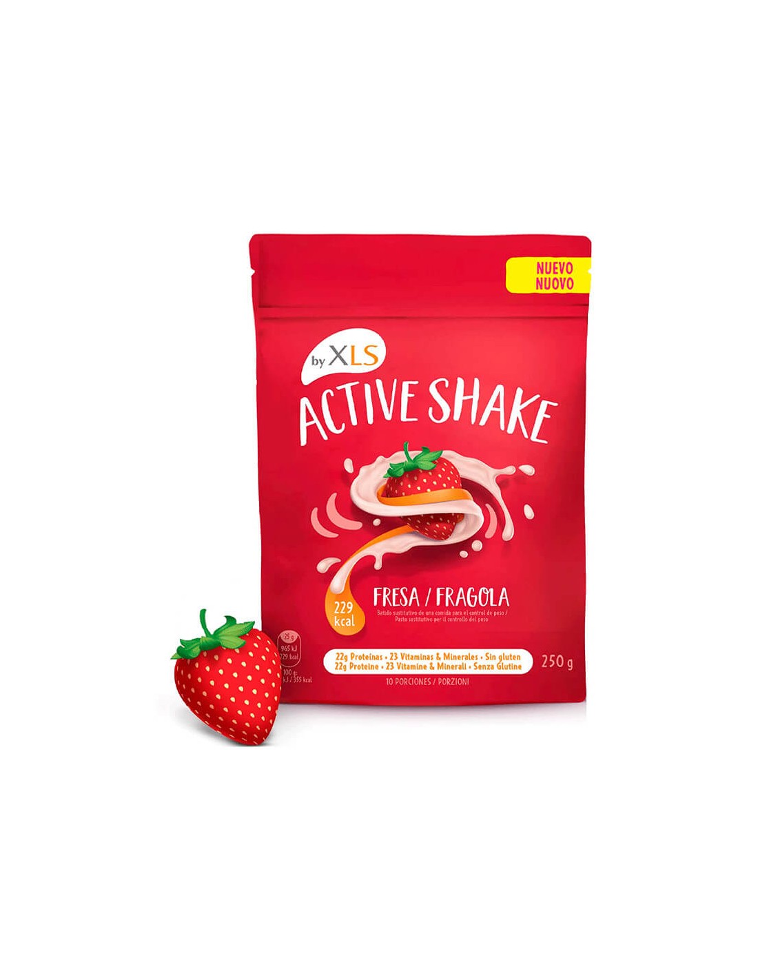 Active Shake By Xls Batido Sustitutivo Polvo 1 Envase 250 g Sabor Fresa
