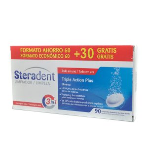 Steradent Triple Accion Limpieza Protesis 90 Comprimidos