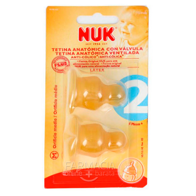 Tetina Nuk Ancha First Choice Talla 2M Latex 2 Unidades