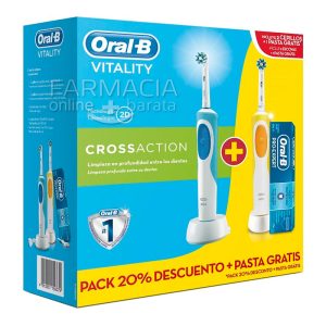 Oral-B DUPLO Cepillo de Dientes Eléctrico Recargable Vitality CrossAction + REGALO Pasta Oral-B Pro-Expert 50ml