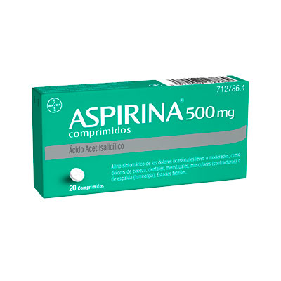 Aspirina 500 Mg 20 Comprimidos