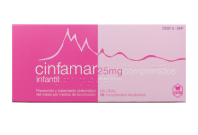 Cinfamar Infantil 25 Mg 10 Comprimidos Recubiertos