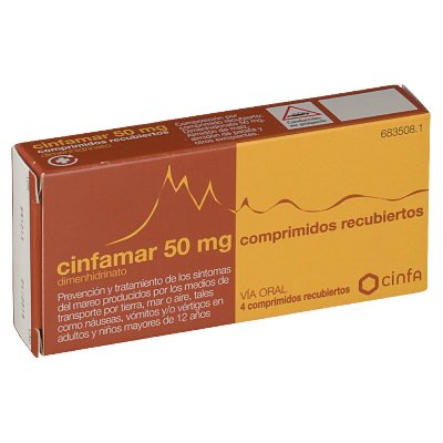 Cinfamar 50 Mg 4 Comprimidos Recubiertos