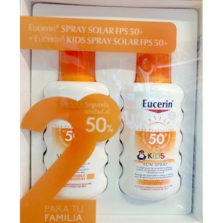 Eucerin Pack Familiar Spray Solar FPS 50 + Eucerin Kids Spray Solar FPS 50+