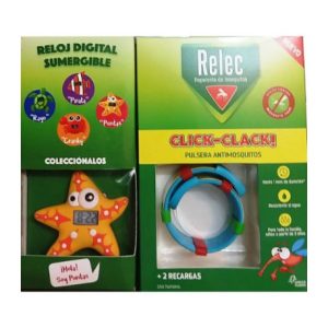 Relec Pulsera Antimosquitos Click-Clack + Reloj Digital Estrella