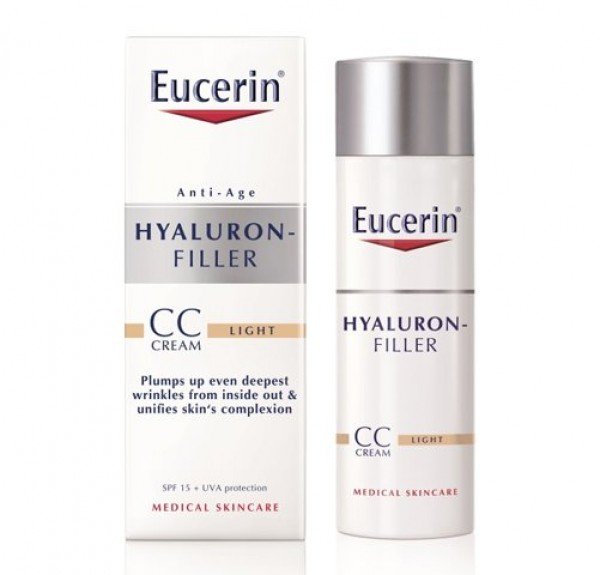 Eucerin Hyaluron Filler CC Cream Tono Claro 50 Ml + REGALO Fotoprotección 5 Ml y Solución Micelar 200 Ml