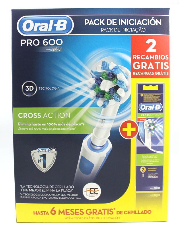 Oral-B Pro 600 Cepillo Eléctrico Cross Action + REGALO 2 Recambios