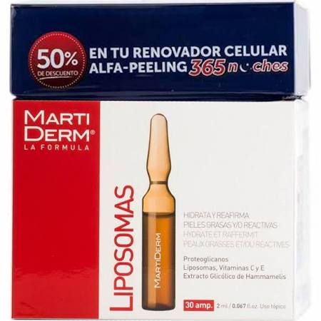 Martiderm Liposomas Piel Grasa 30 Ampollas + Alfa-Peeling 10 Ampollas