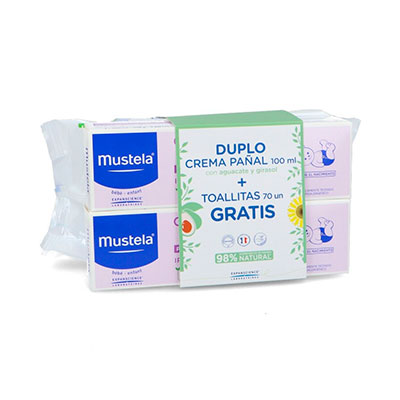 Mustela Duplo Crema Bálsamo 2x100 Ml + Toallitas Gratis
