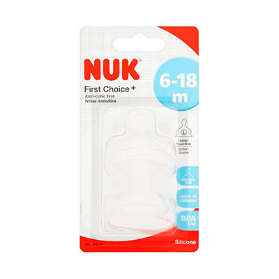 Nuk First Choice Tetina Silicona Talla 2 6-18 meses Orificio Grande L 2 unidades