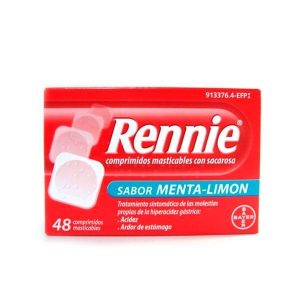 Rennie Sabor Menta-Limón 48 Comprimidos Masticables con Sacarosa