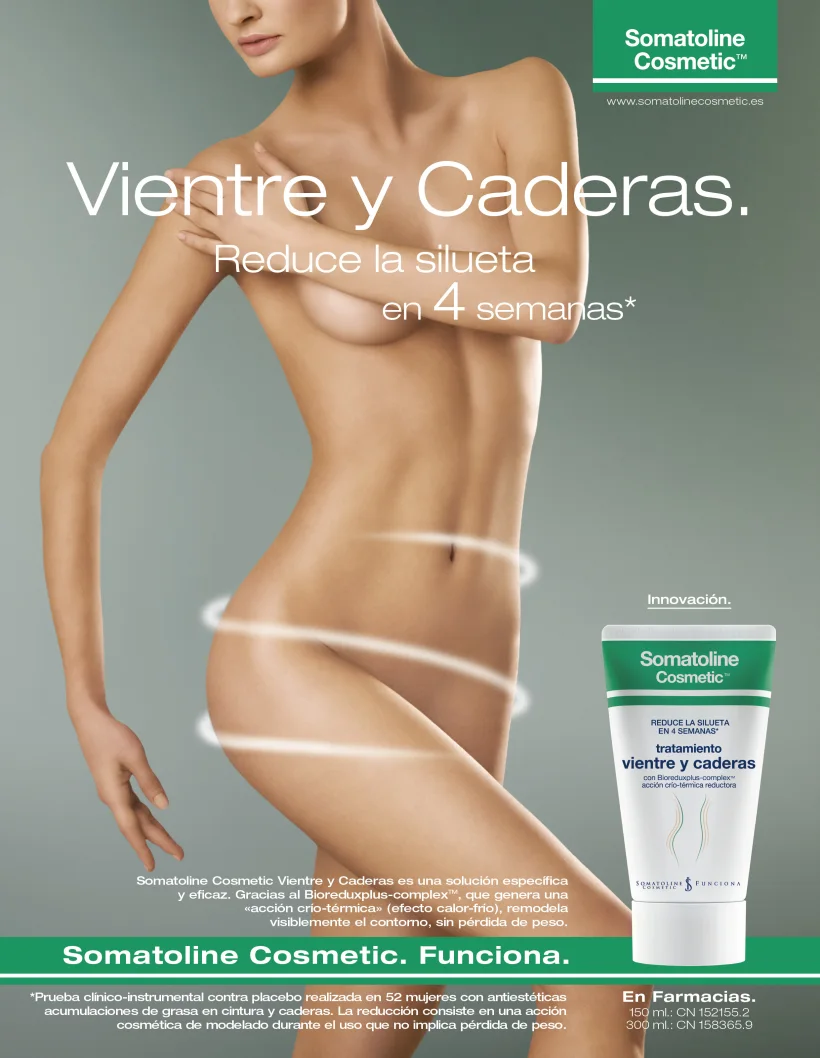 anuncio de somatoline cosmetic vientre y caderas